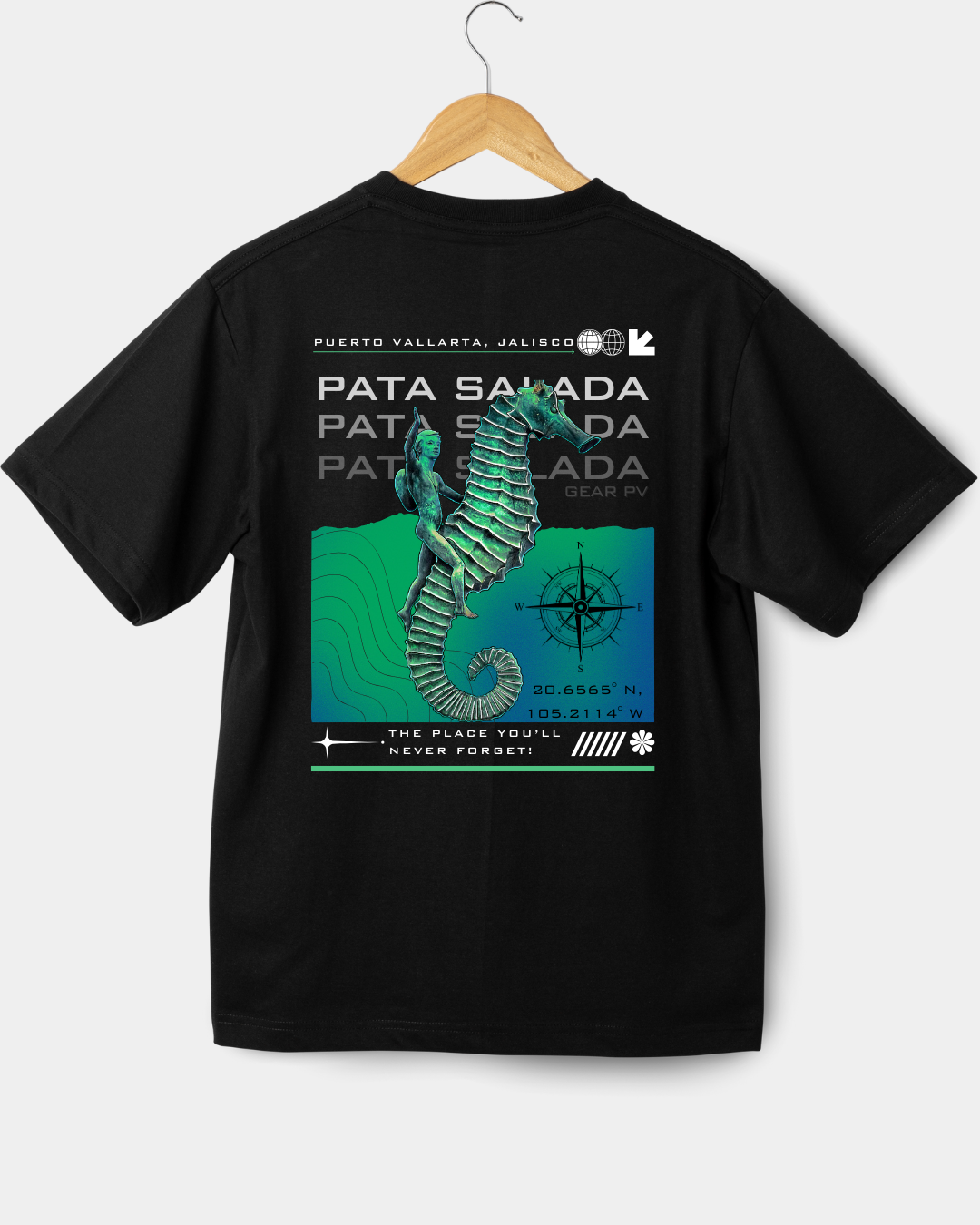 T-SHIRT PATA SALADA GEAR PV (SEA-HORSE GREEN)